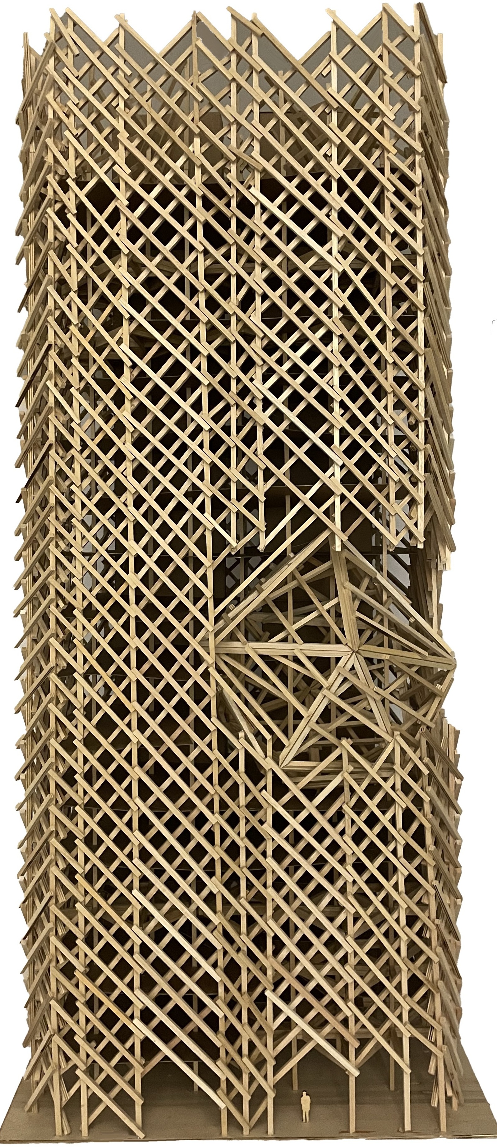 1/4 inch = 1 foot scale physical model, Skinny Tall Timber Urban Tower